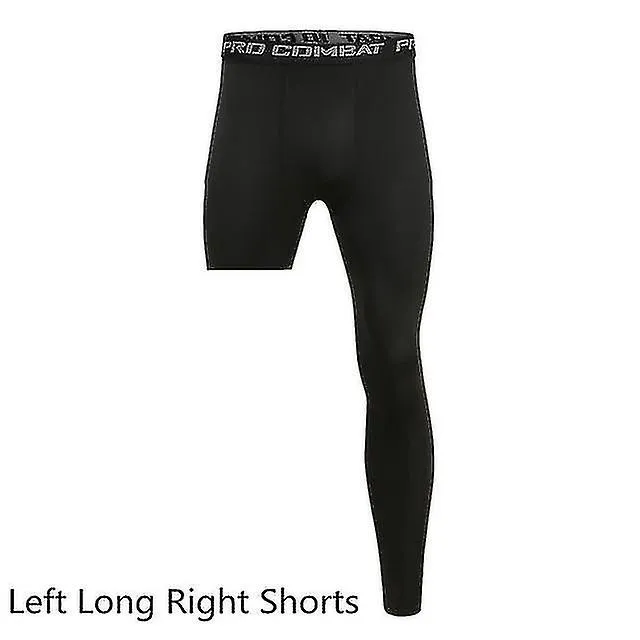 Hombres Base Capa Ejercicio Pantalones Compresión Running Tight Sport Recortado Una pierna