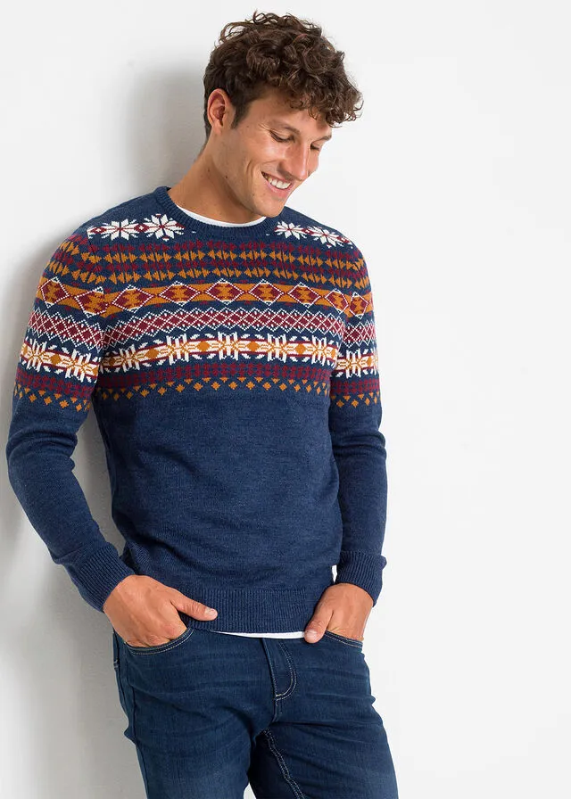 Jersey de estilo noruego Azul oscuro