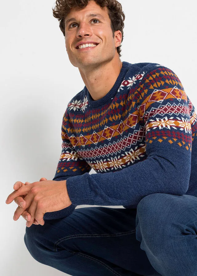 Jersey de estilo noruego Azul oscuro
