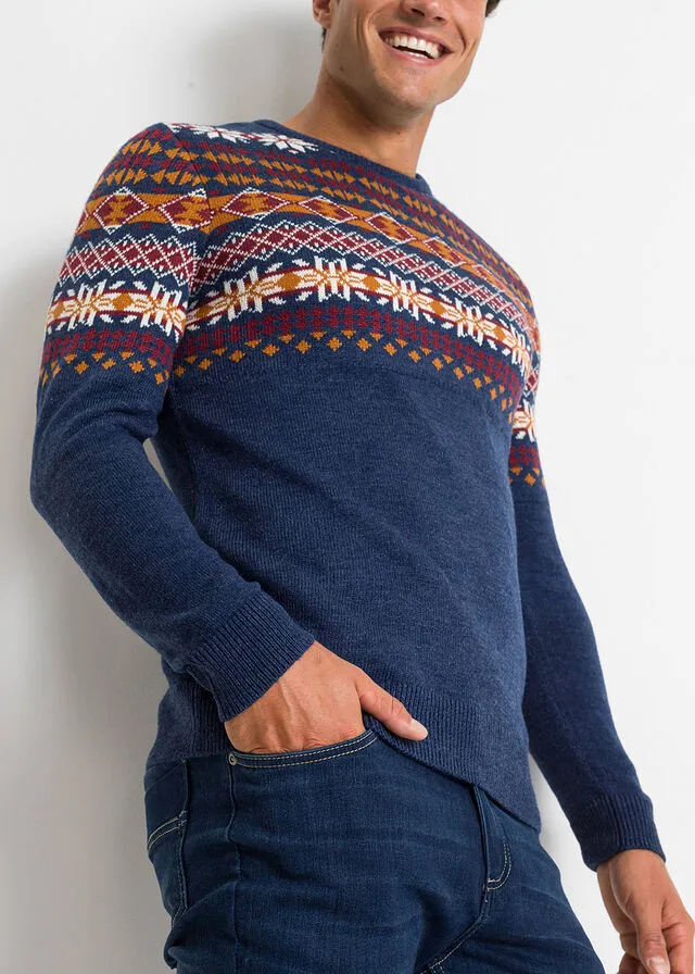 Jersey de estilo noruego Azul oscuro