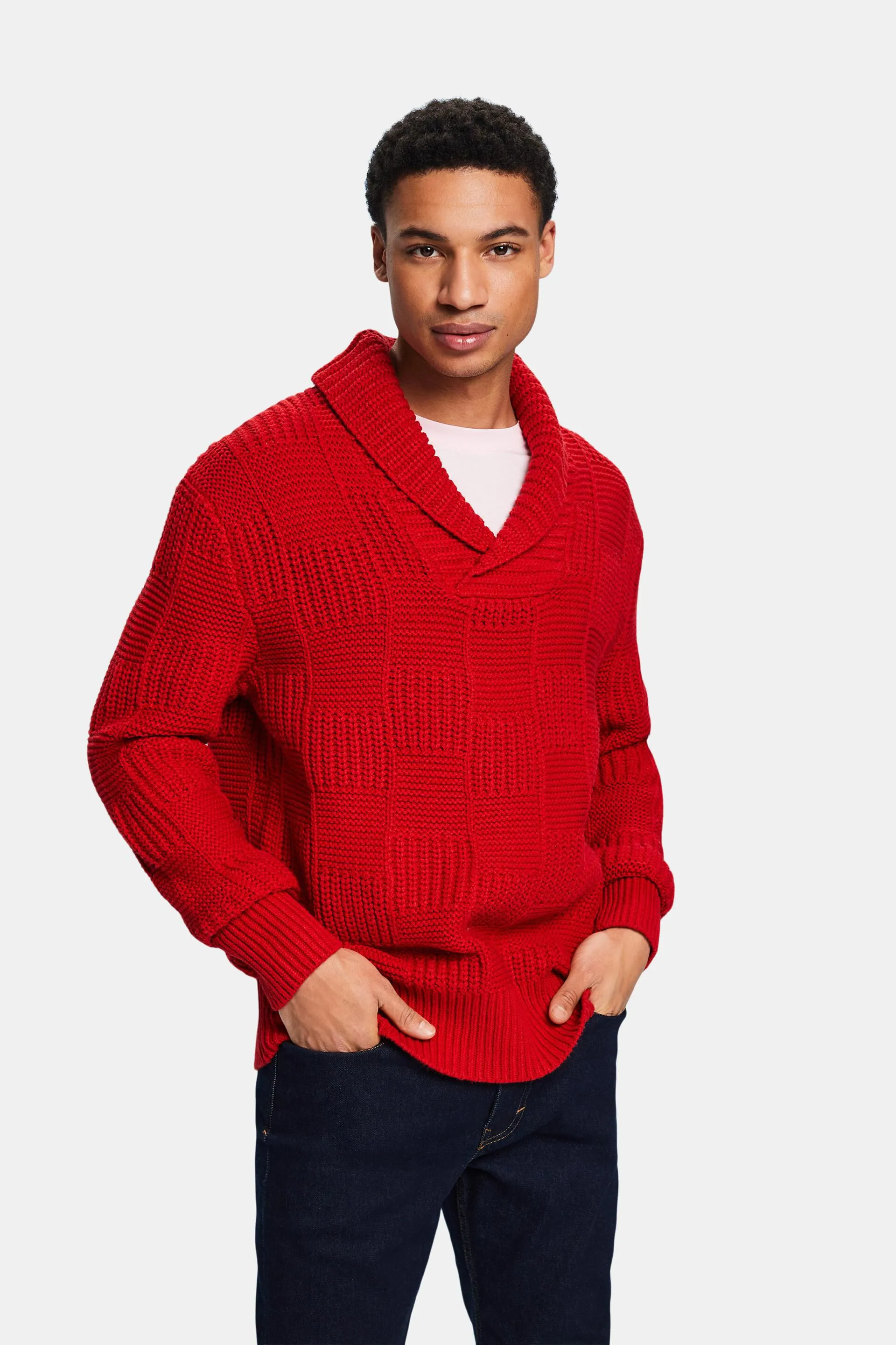 Jersey estilo chal de punto grueso