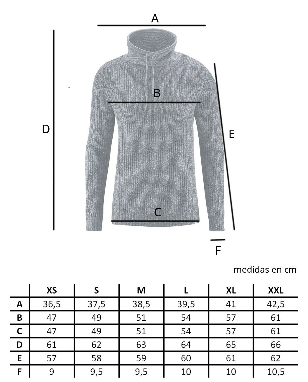 Jersey hombre de cuello alto de fibras naturales