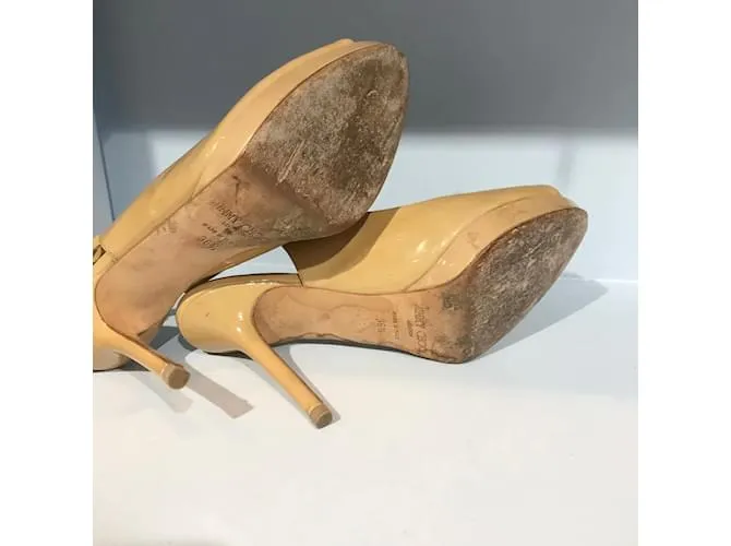 JIMMY CHOO Tacones T.UE 36.5 Charol Beige 