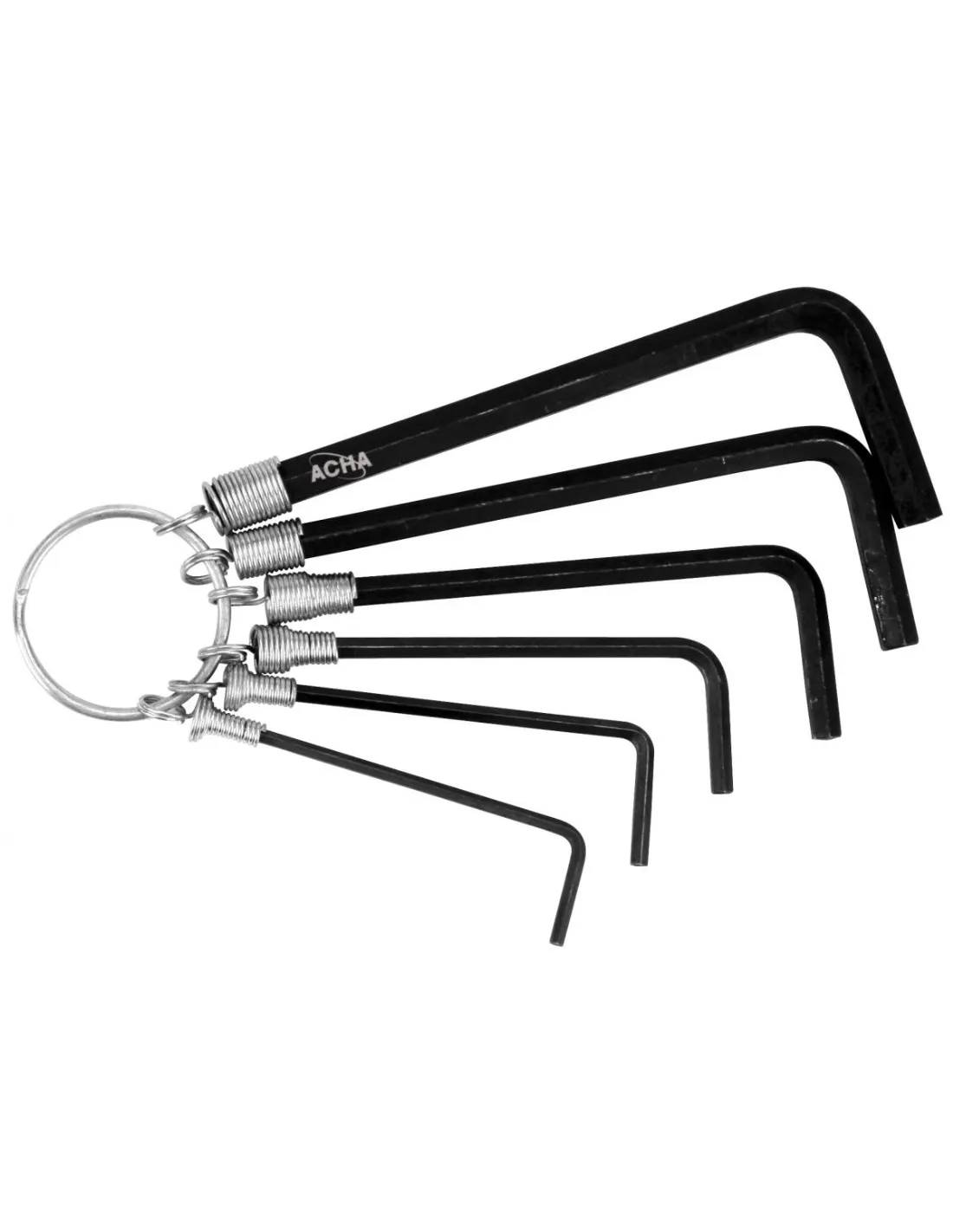 Juego de 6 Llaves hex. acod. pav. en anilla y bolsa 2 a 6 mm