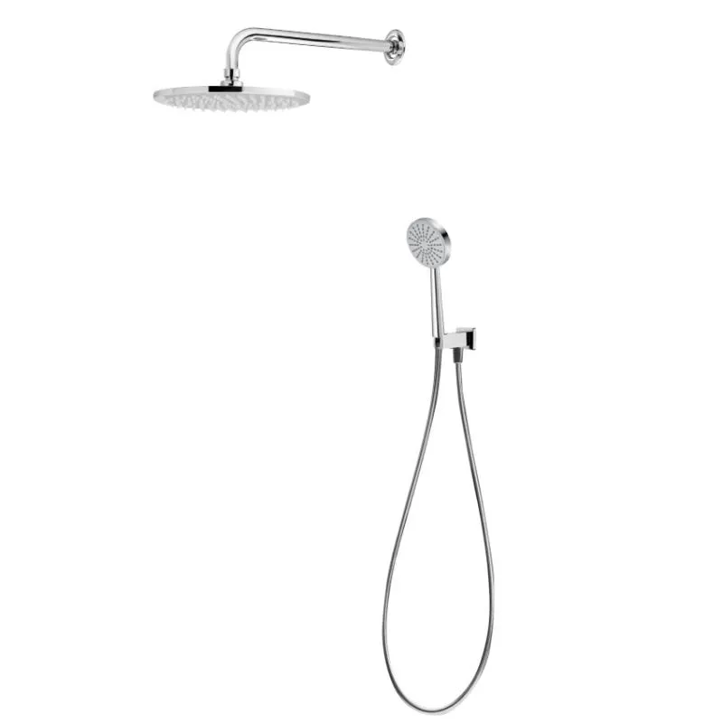 Kit ducha redondo 2 vías con toma de agua Cromo Galindo