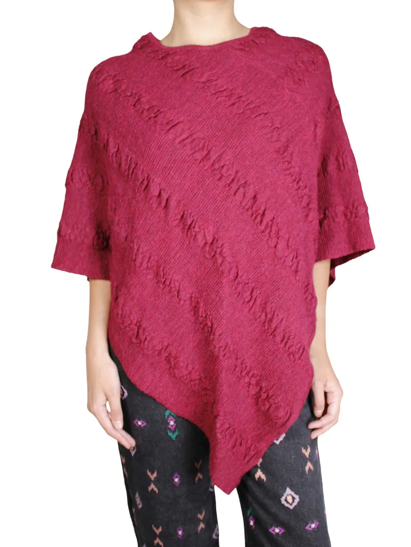 KUNA Poncho Baby Alpaca Burdeo