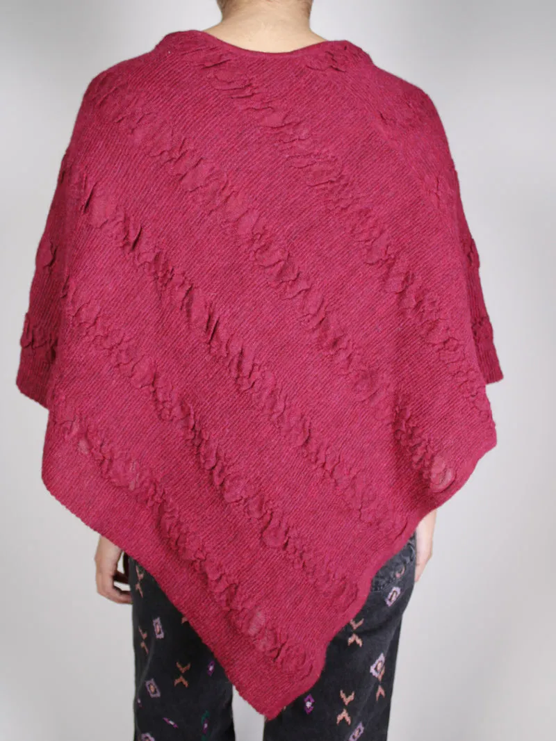 KUNA Poncho Baby Alpaca Burdeo