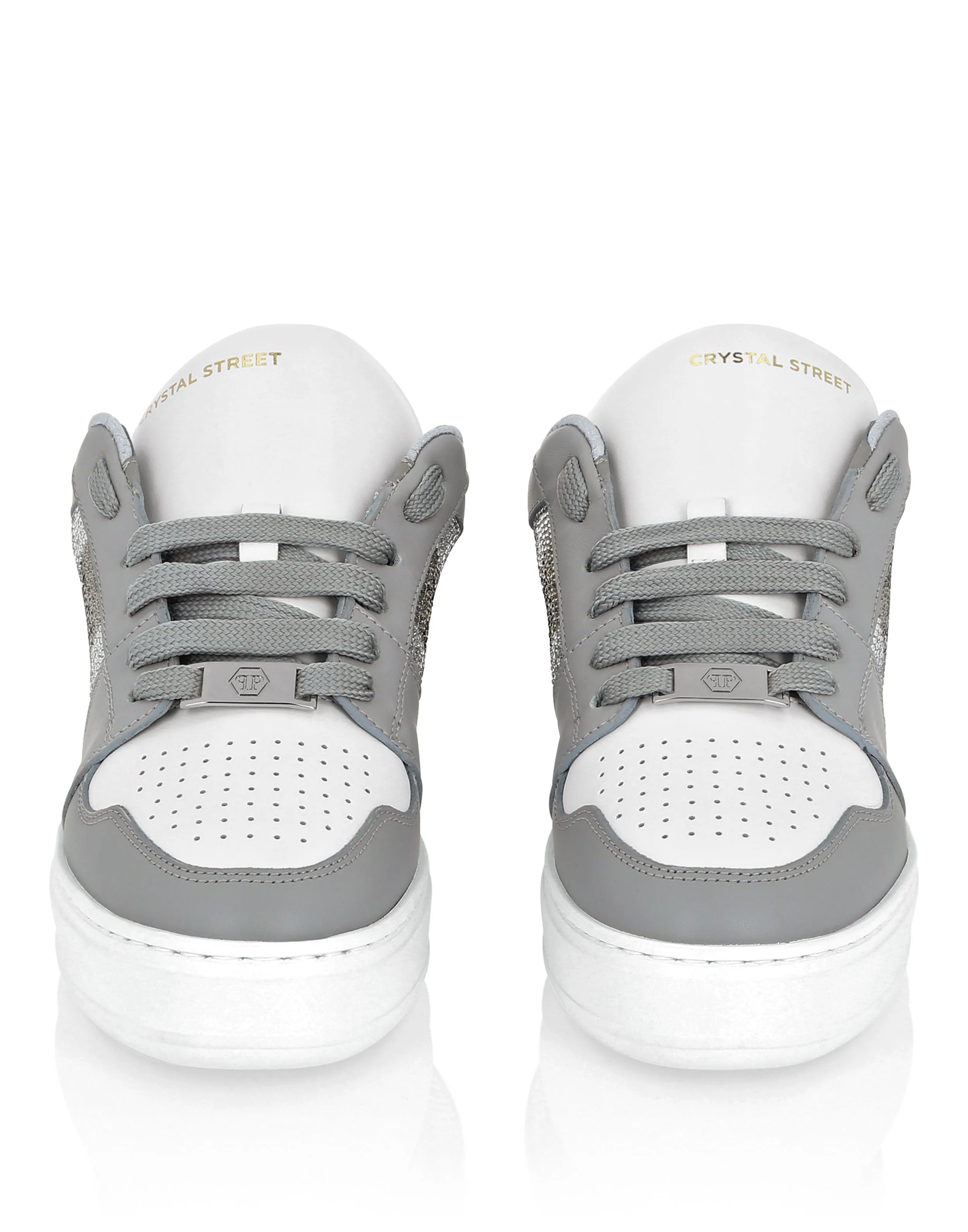 LOTOP CRYSTAL LEATHER SNEAKERS SKULL&BONES
