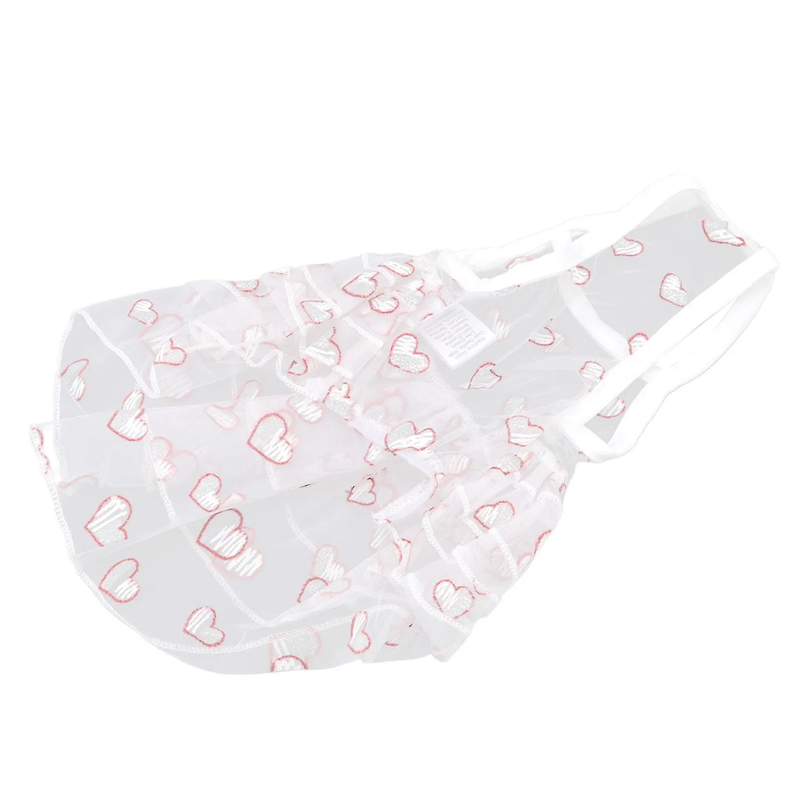 M White Pet Lace Skirt Dress with Suspender, Sun Protection and Charm for Dogs and Cats