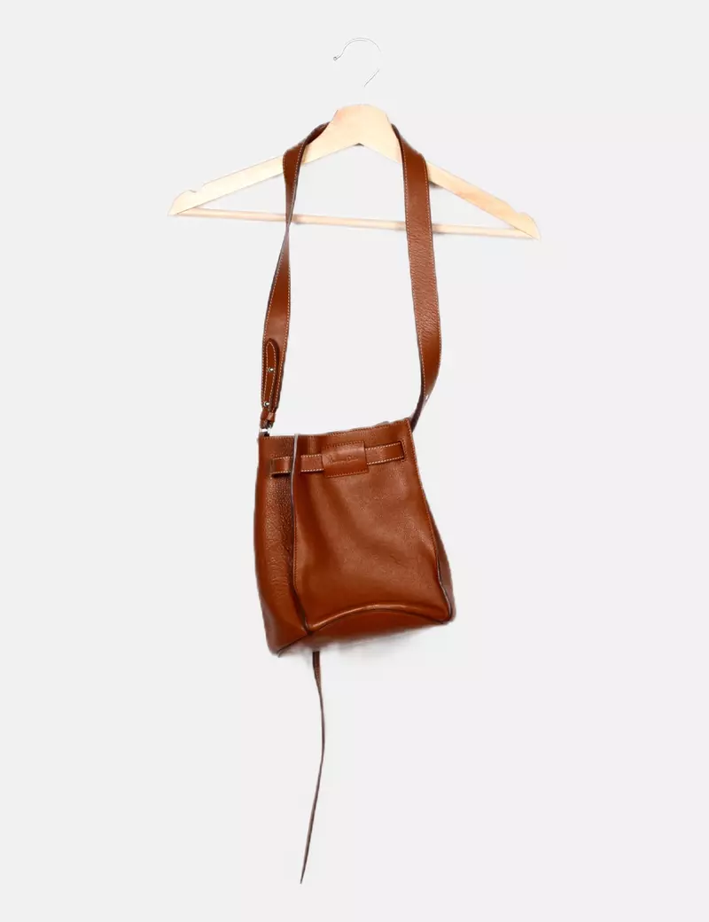 Massimo Dutti Bolso marrón de piel