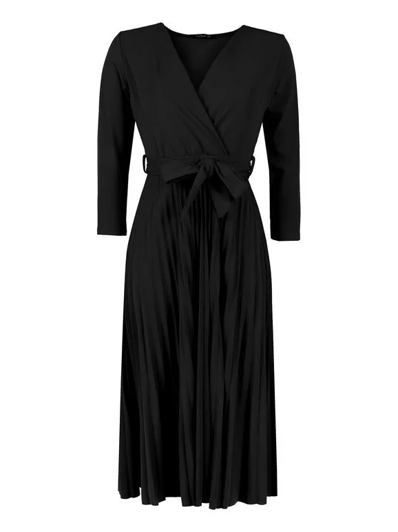 Melitea Vestido mujer plisado manga 3/4