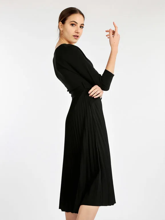 Melitea Vestido mujer plisado manga 3/4