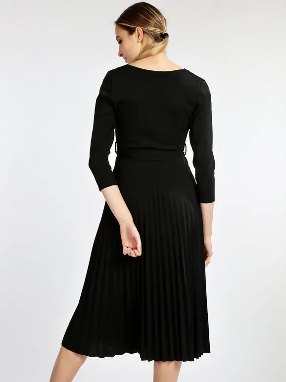 Melitea Vestido mujer plisado manga 3/4