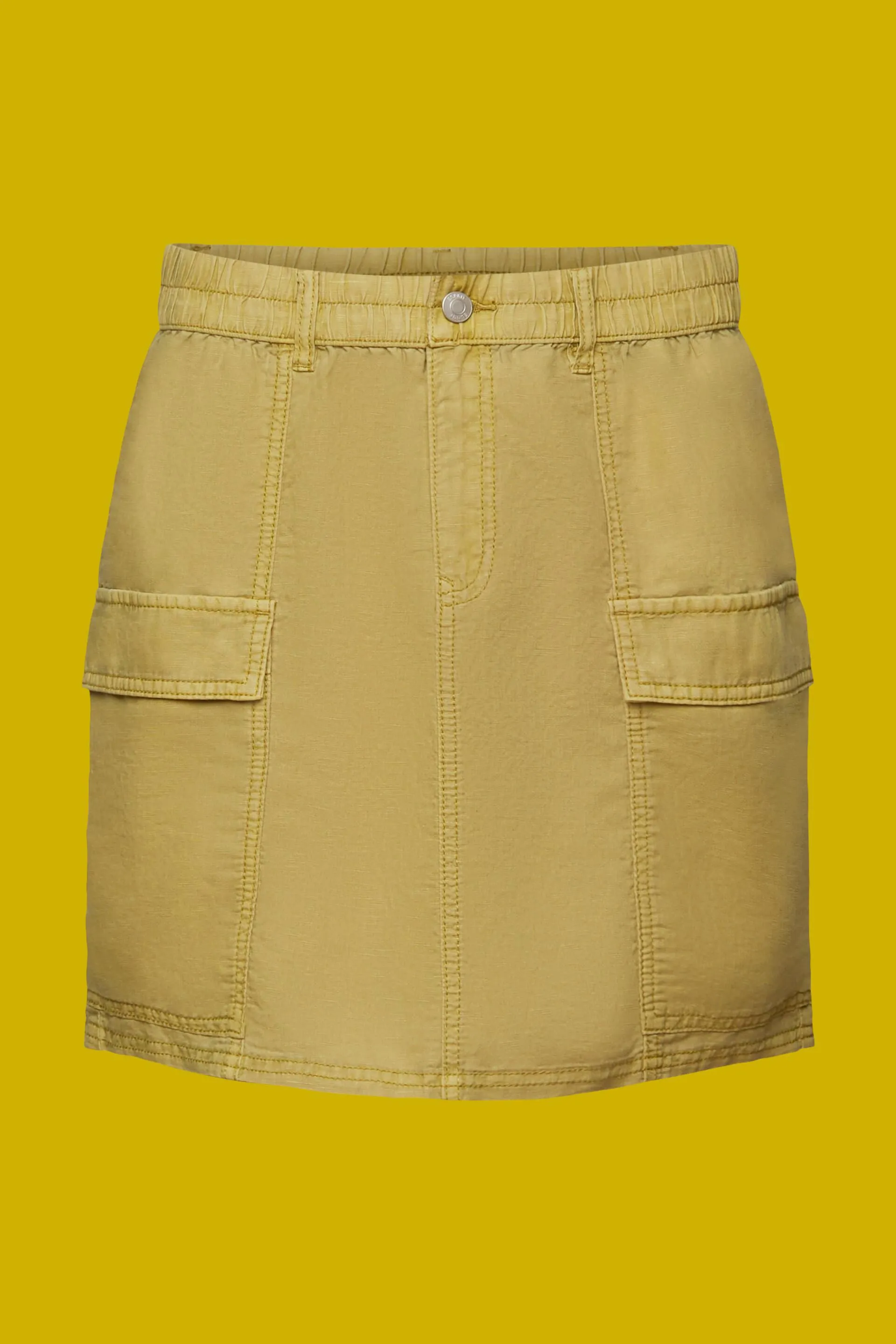 Minifalda estilo cargo, mezcla de lino
