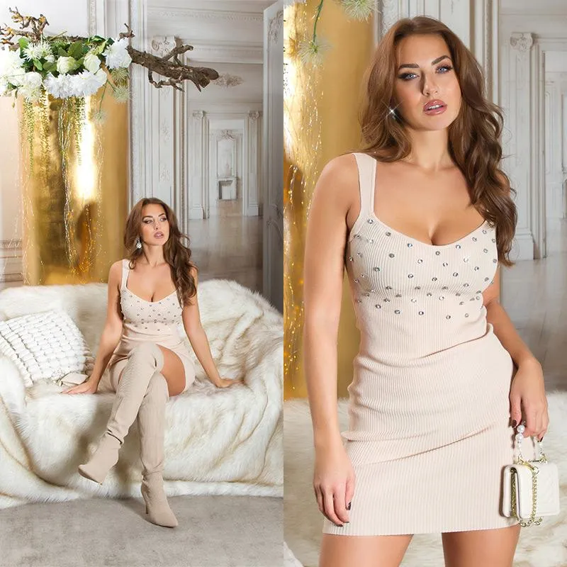 Minivestido de canale en beige
