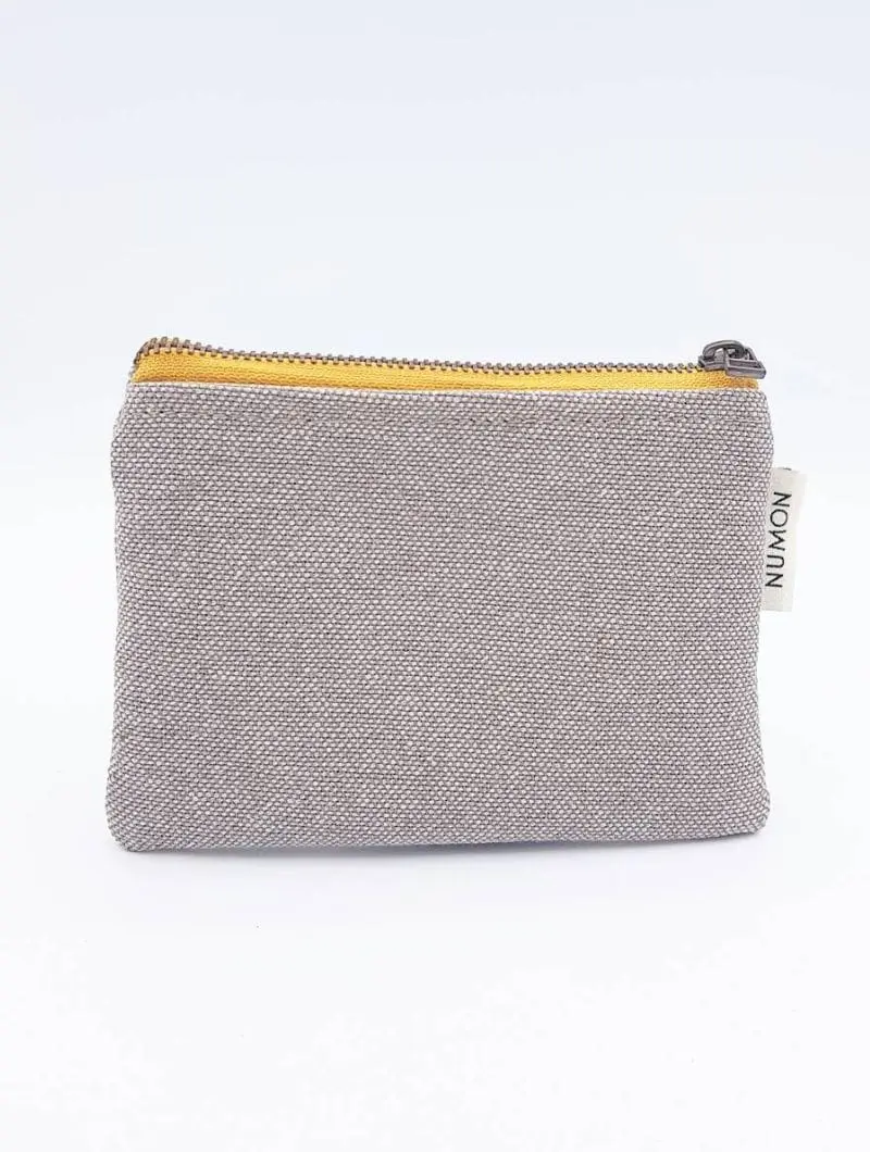 Monedero reciclado gris plata con forro de flores