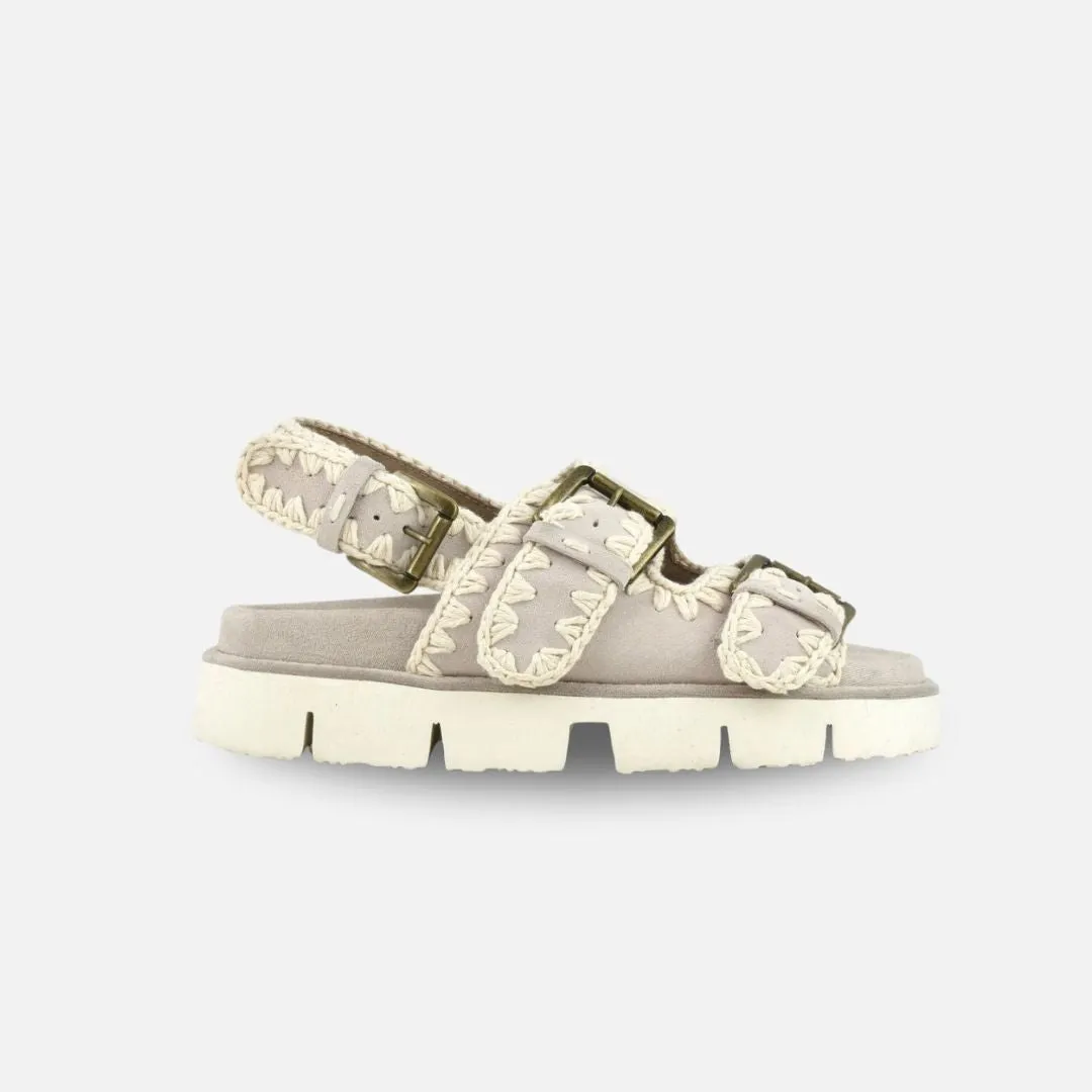 Mou Bio Sandal Two Bukless And Back Strap Chalk