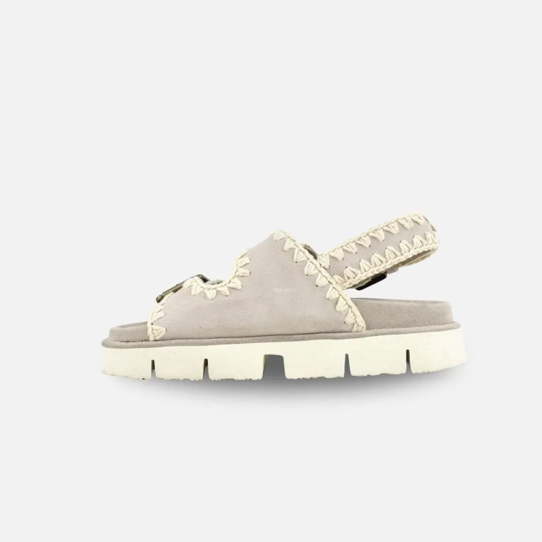 Mou Bio Sandal Two Bukless And Back Strap Chalk