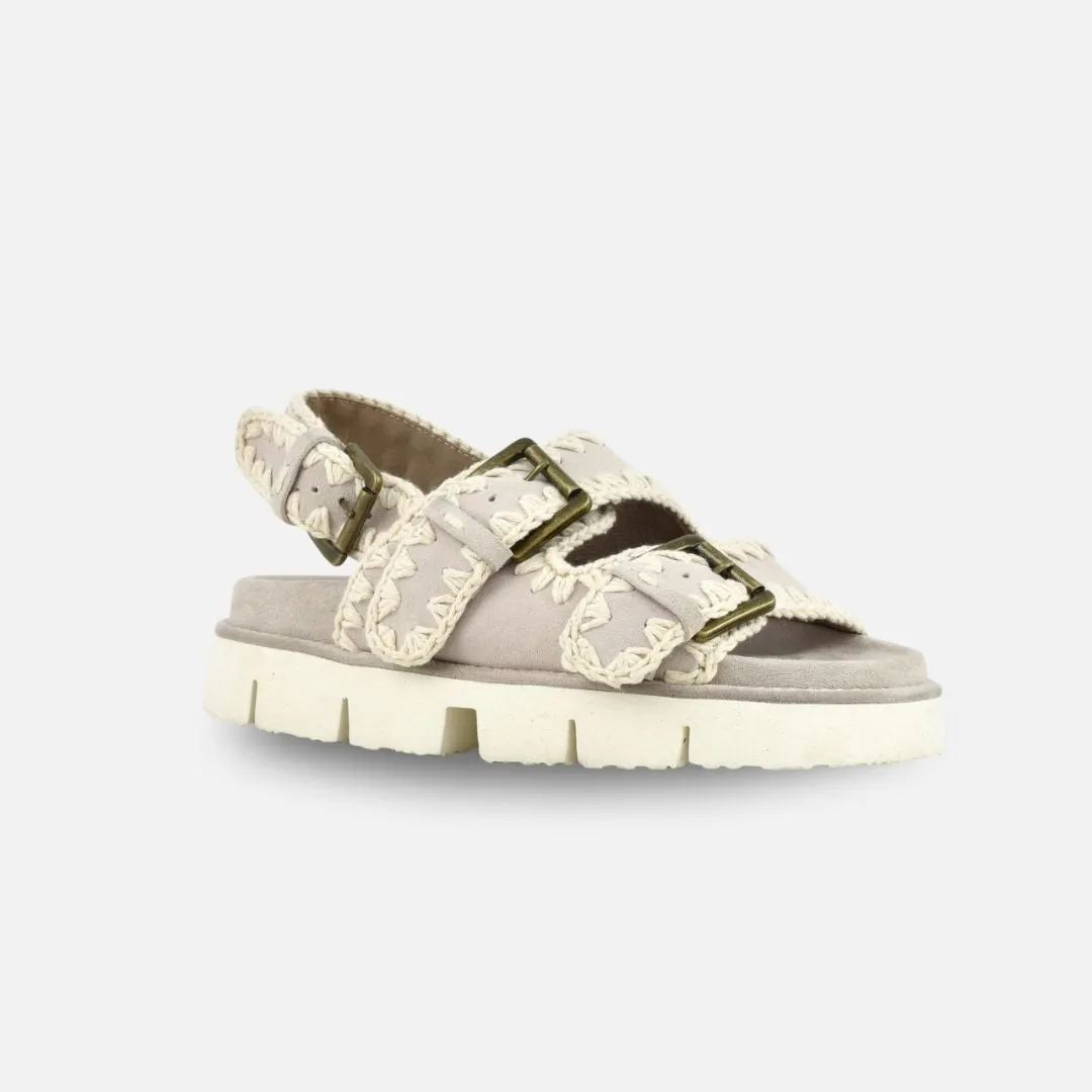 Mou Bio Sandal Two Bukless And Back Strap Chalk