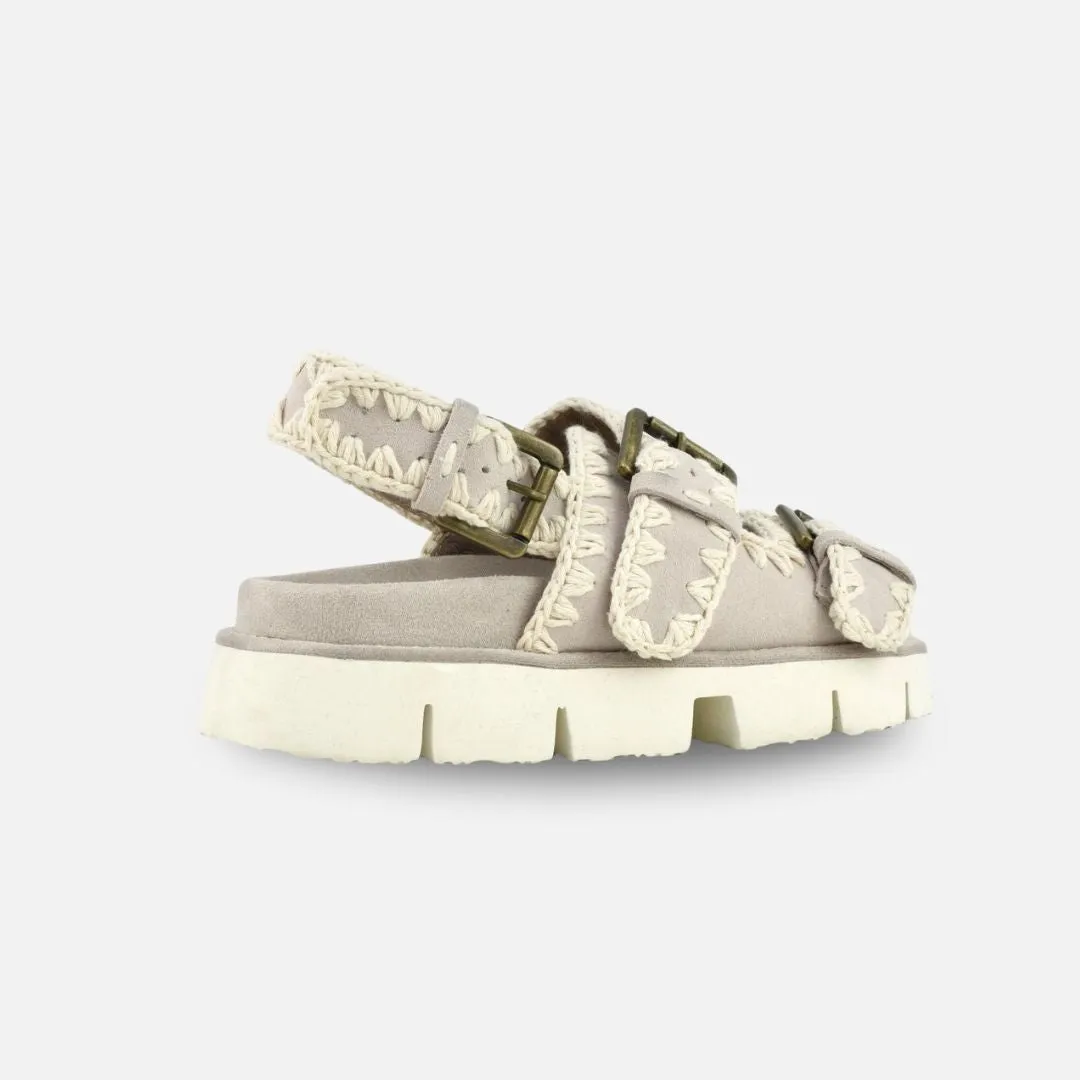 Mou Bio Sandal Two Bukless And Back Strap Chalk