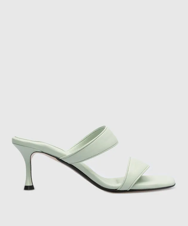N21 Green leather mules