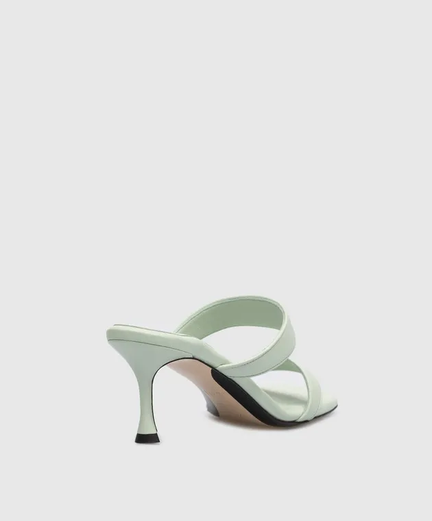 N21 Green leather mules