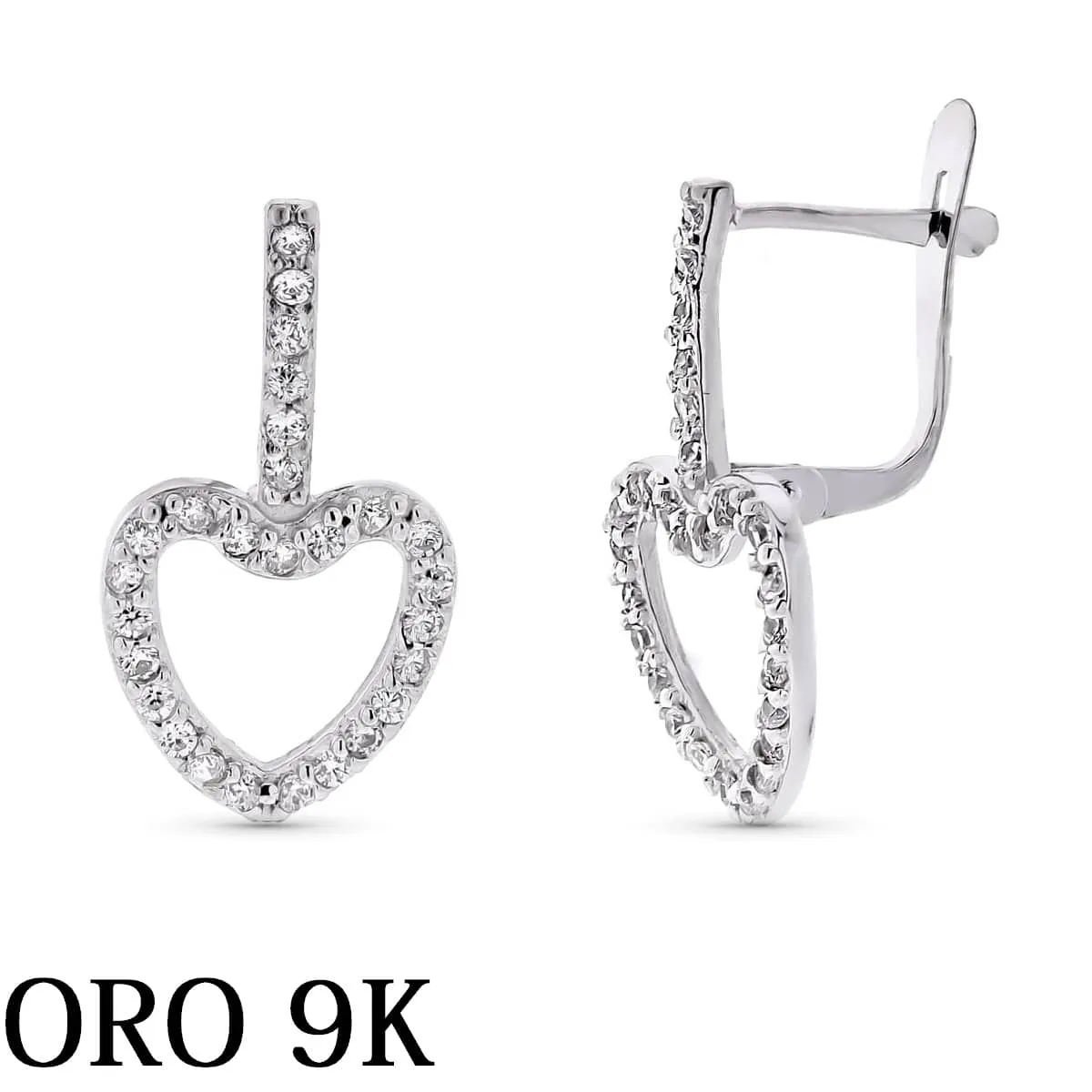 Oro 9k Pendientes corazones