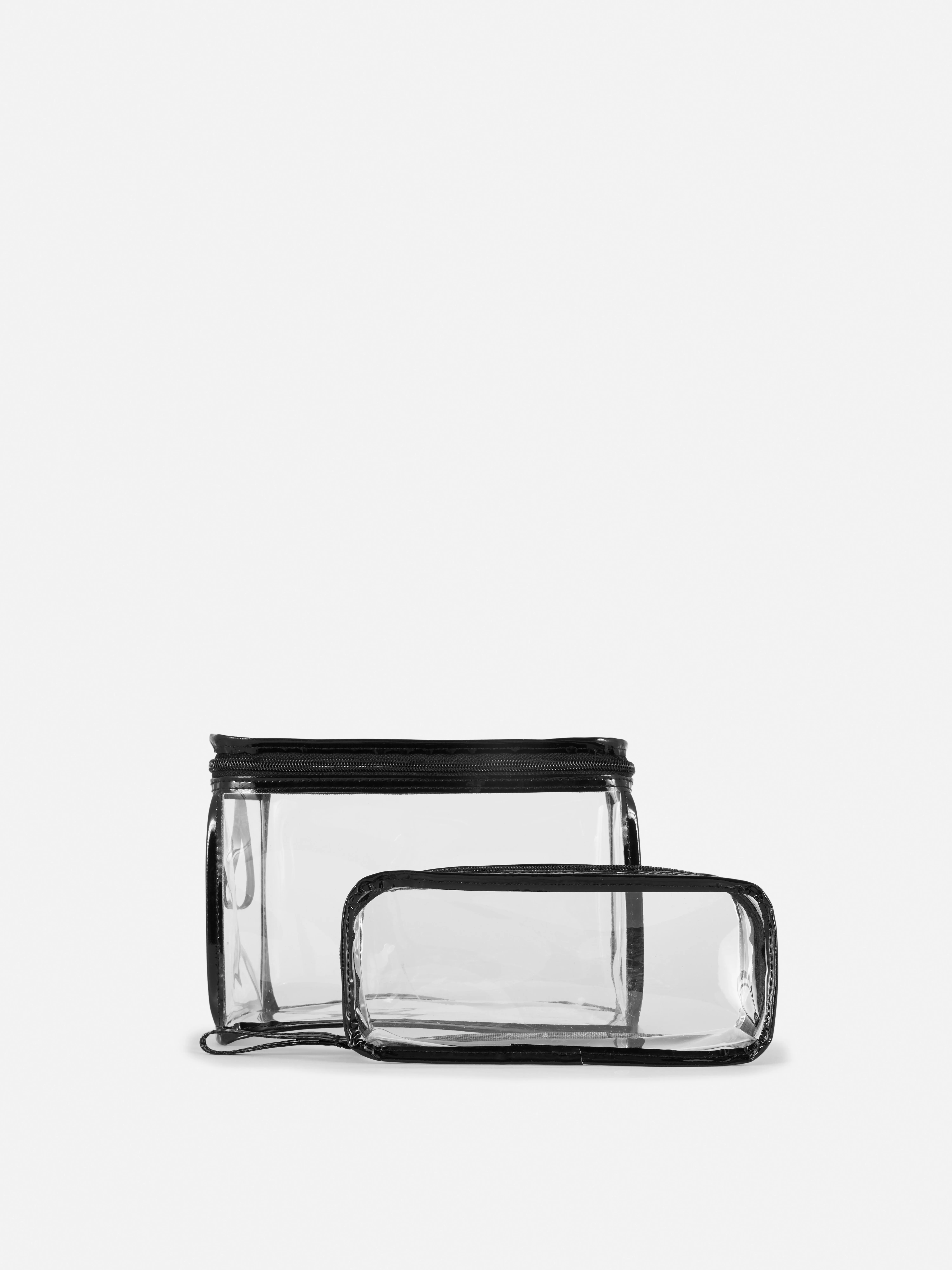 Pack de 2 bolsas de maquillaje transparentes
