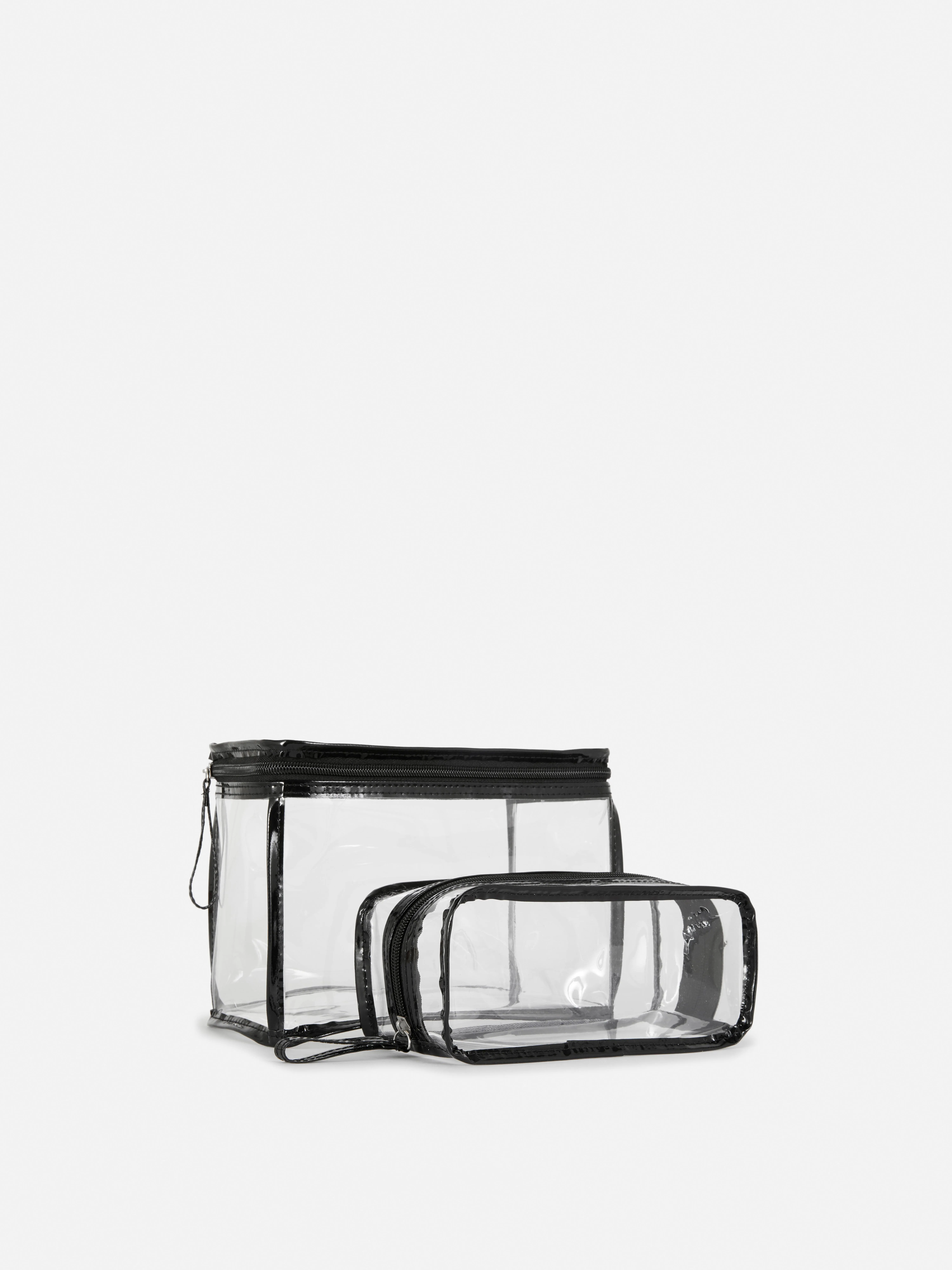 Pack de 2 bolsas de maquillaje transparentes