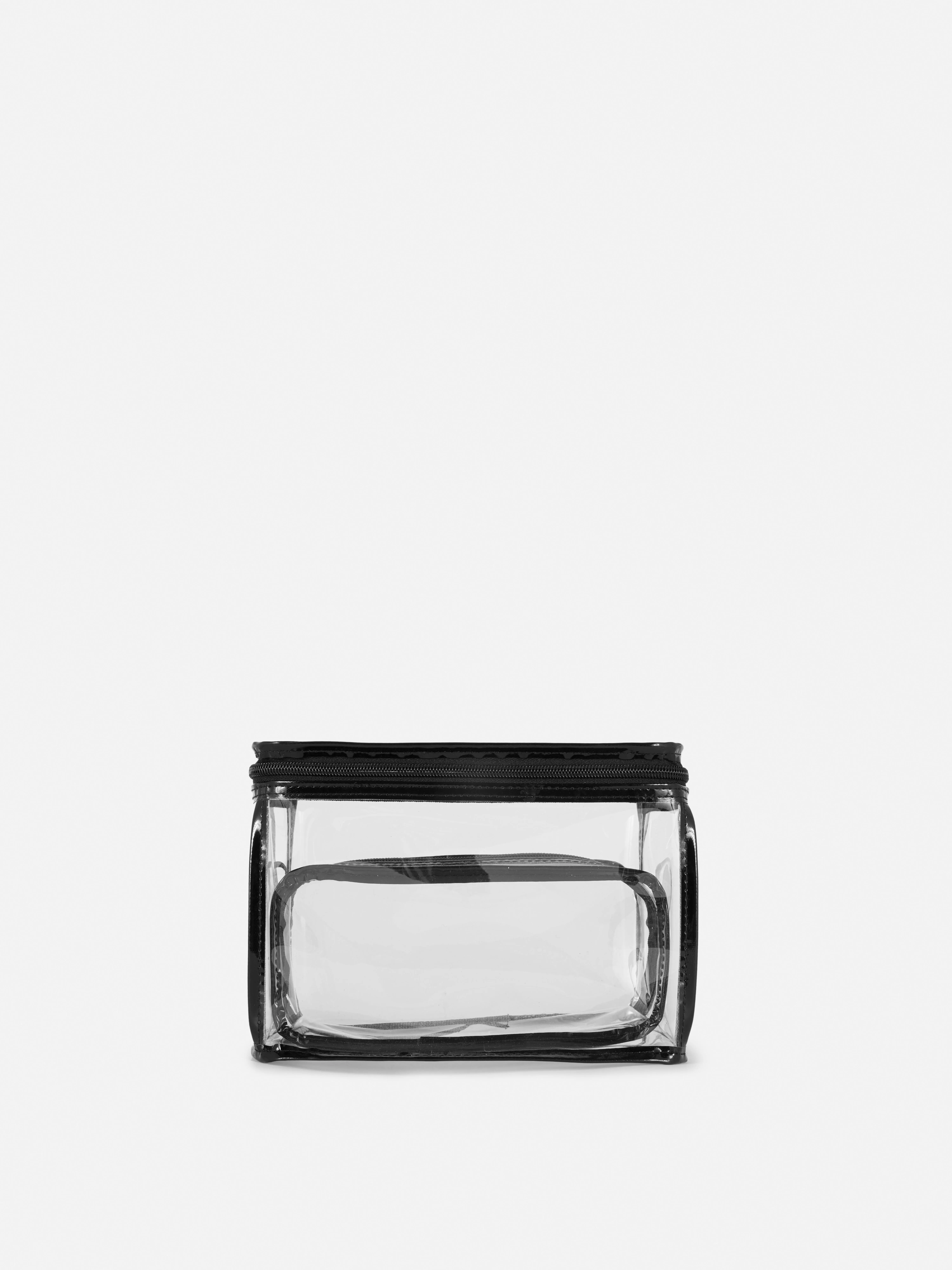 Pack de 2 bolsas de maquillaje transparentes