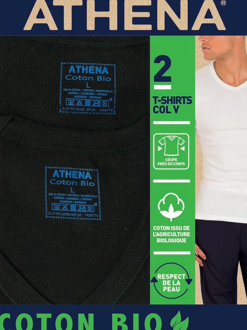 PACK DE 2 CAMISETAS DE ALGODóN 'ATHENA'  NEGRO