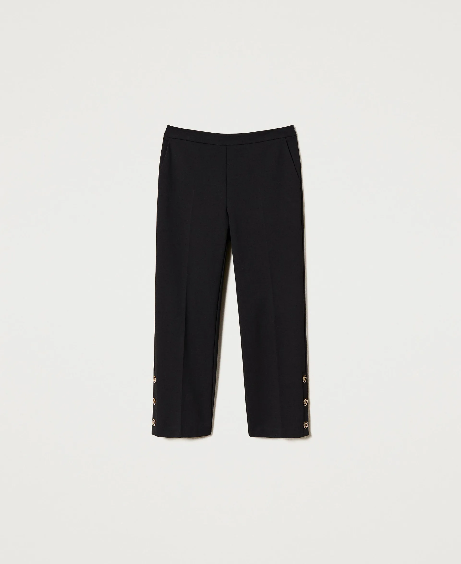 Pantalones cropped con botones Oval T