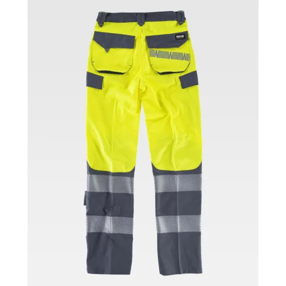 Pantalón combinado con alta visibilidad y cintas reflectantes segmentadas C2715