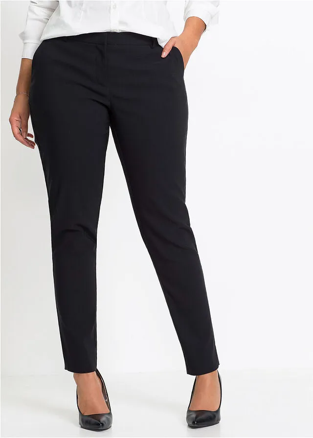 Pantalón elástico de estilo ejecutivo Negro