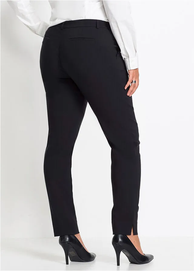 Pantalón elástico de estilo ejecutivo Negro