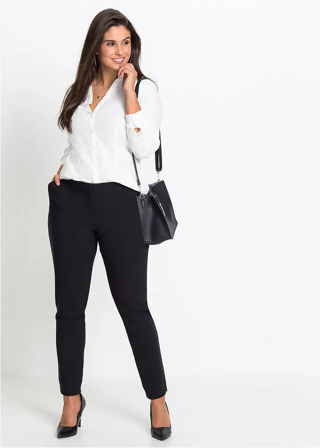 Pantalón elástico de estilo ejecutivo Negro