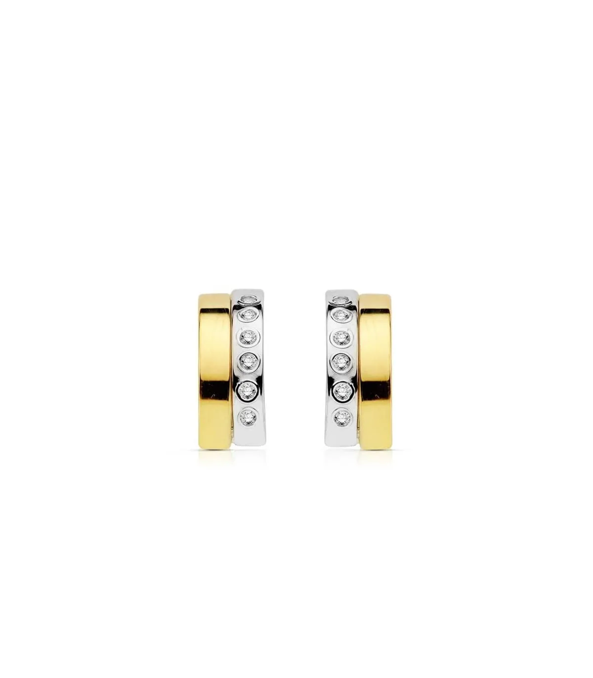Pendiente oro bicolor Yumara 18 Ktes