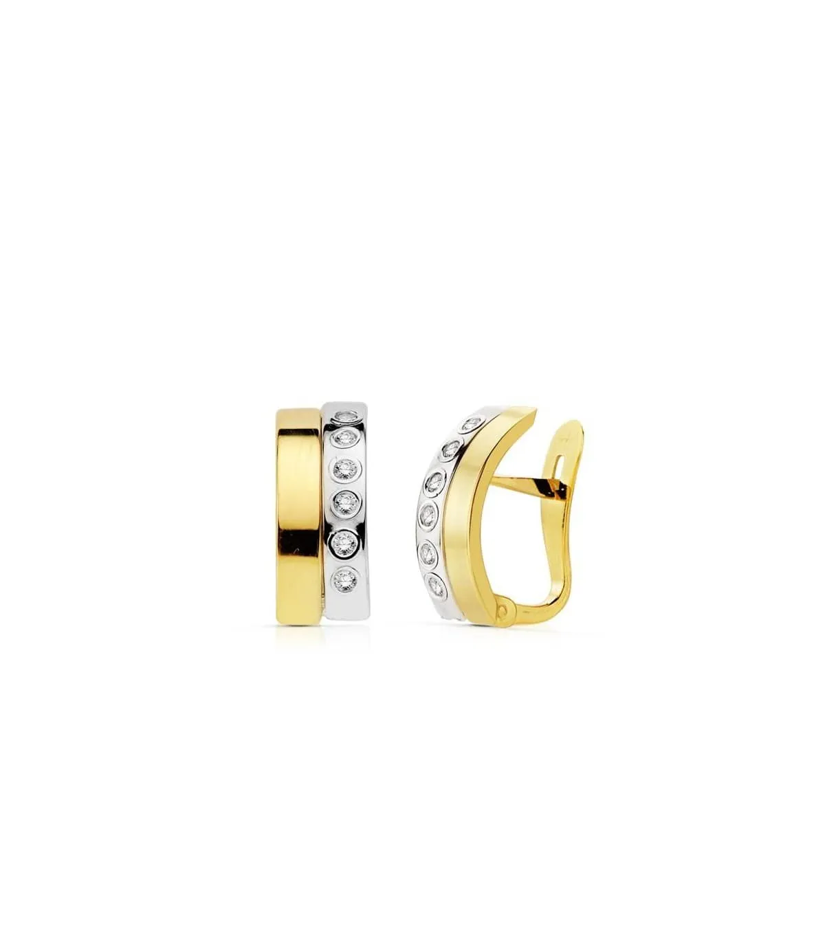 Pendiente oro bicolor Yumara 18 Ktes