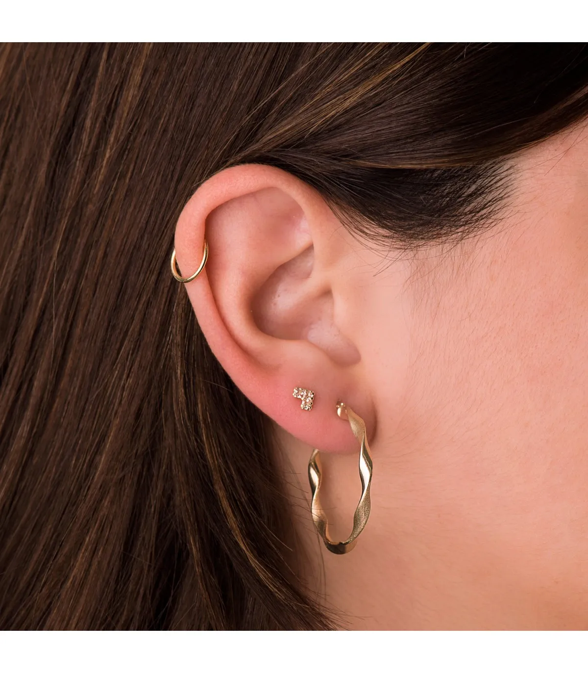 Pendientes Aros Oro 9K 29 mm Gallonados