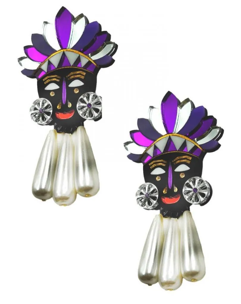 PENDIENTES DE DISEÑO PARA MUJER  EN MADRID, MASCARA AZTECA