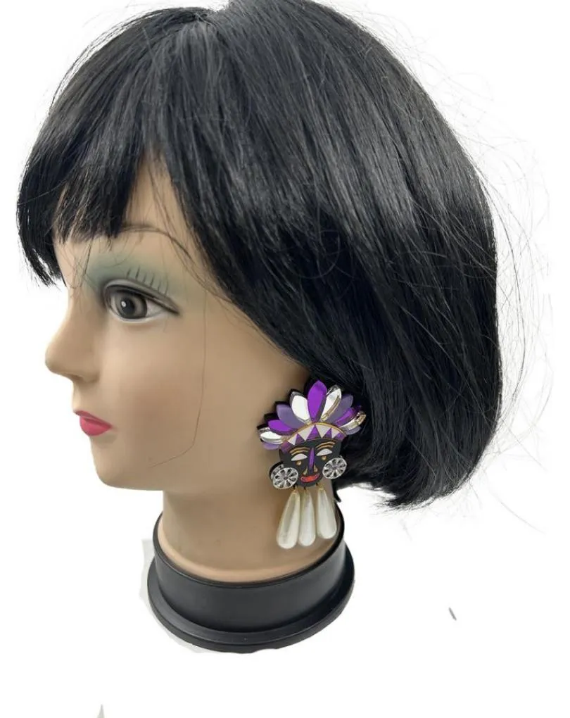 PENDIENTES DE DISEÑO PARA MUJER  EN MADRID, MASCARA AZTECA