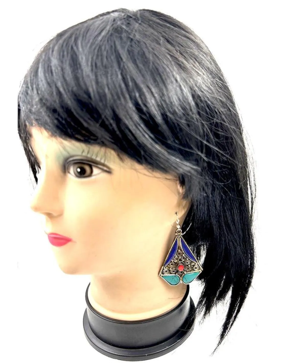 PENDIENTES LARGOS PLATEADOS ESTILO BOHO CHIC CON PIEDRAS