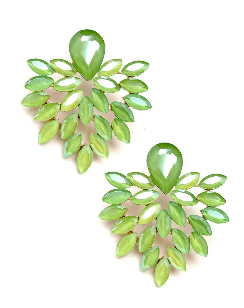 PENDIENTES MUJER VERDES DISEÑO CORTO IDEAL BODAS DE DIA