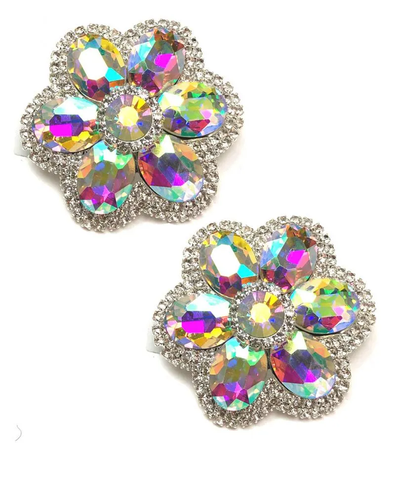 PENDIENTES PARA BODAS Y EVENTOS DISEÑO DE FLOR EN CRISTAL