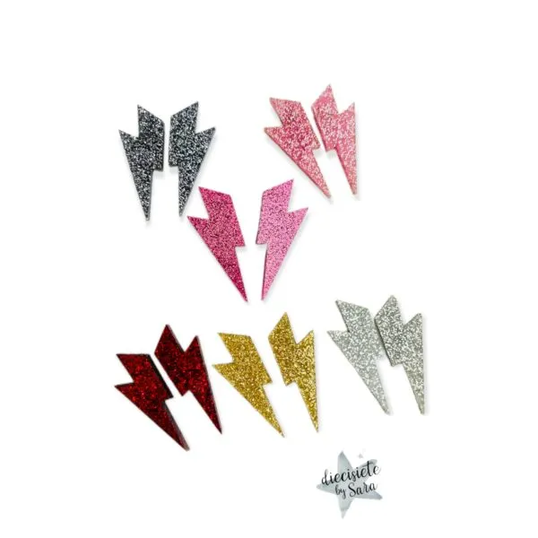 Pendientes Rayo Glitter Mini