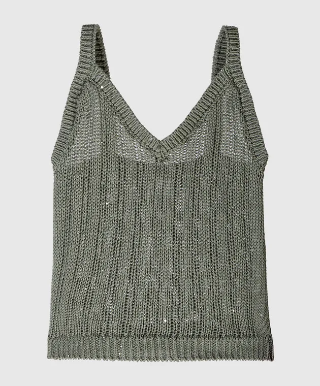 Peserico Green top with sequins