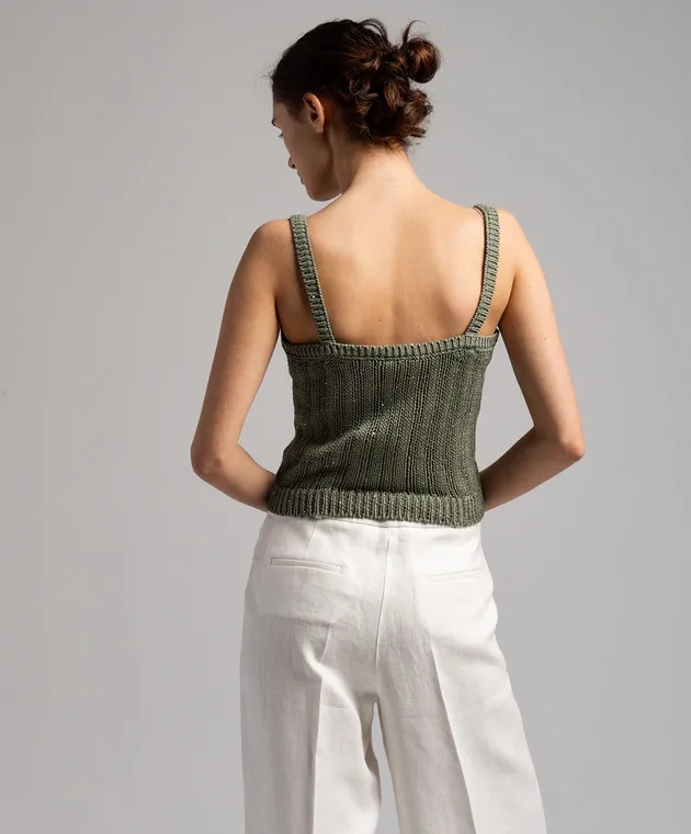 Peserico Green top with sequins