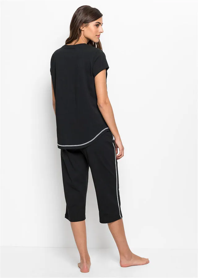 PIJAMA DE ESTILO CAPRI NEGROBLANCO