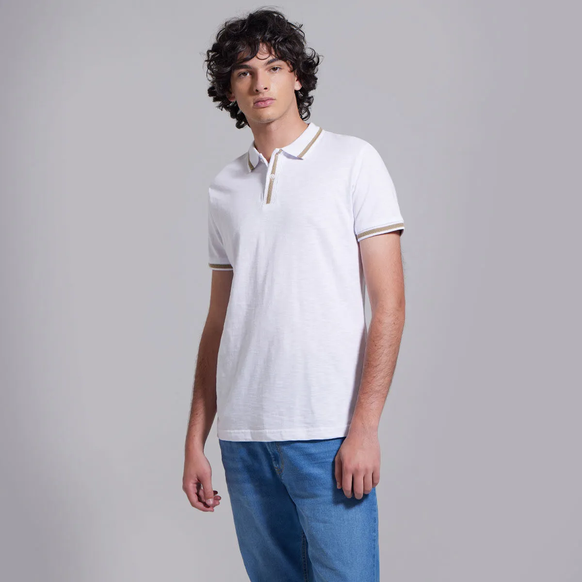 Polo Con Tejido Para Hombre