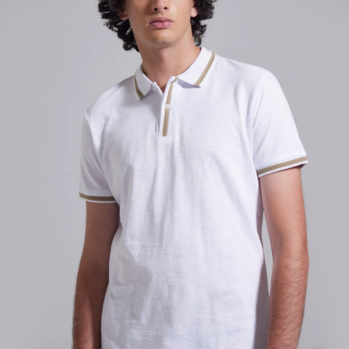 Polo Con Tejido Para Hombre